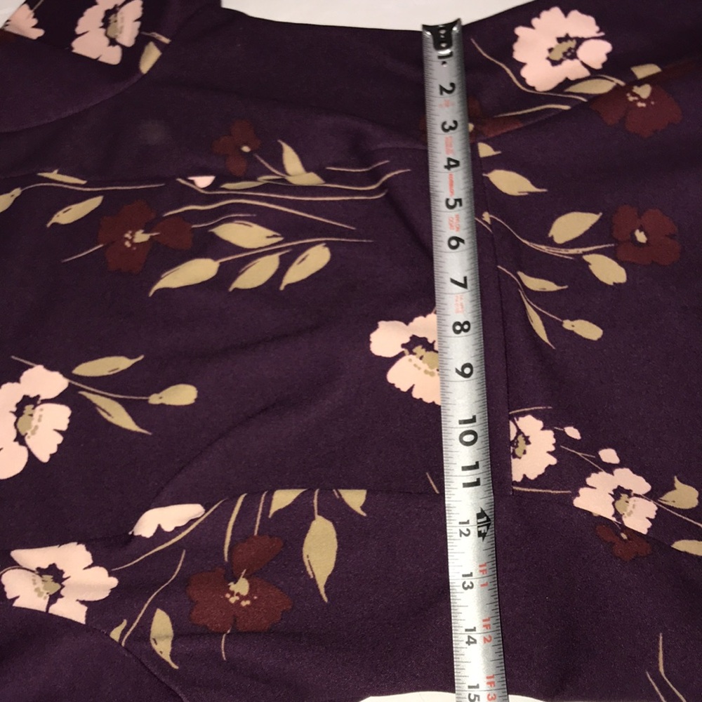 Women’s CALVIN KLEIN Plum Floral Print Casual Bodycon Midi Sheath Dress Sz 10 - Picture 10 of 12